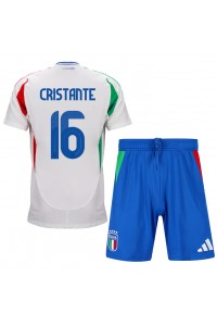 Italia Bryan Cristante #16 Jalkapallovaatteet Lasten Vieraspeliasu EM-Kisat 2024 Lyhythihainen (+ Lyhyet housut)